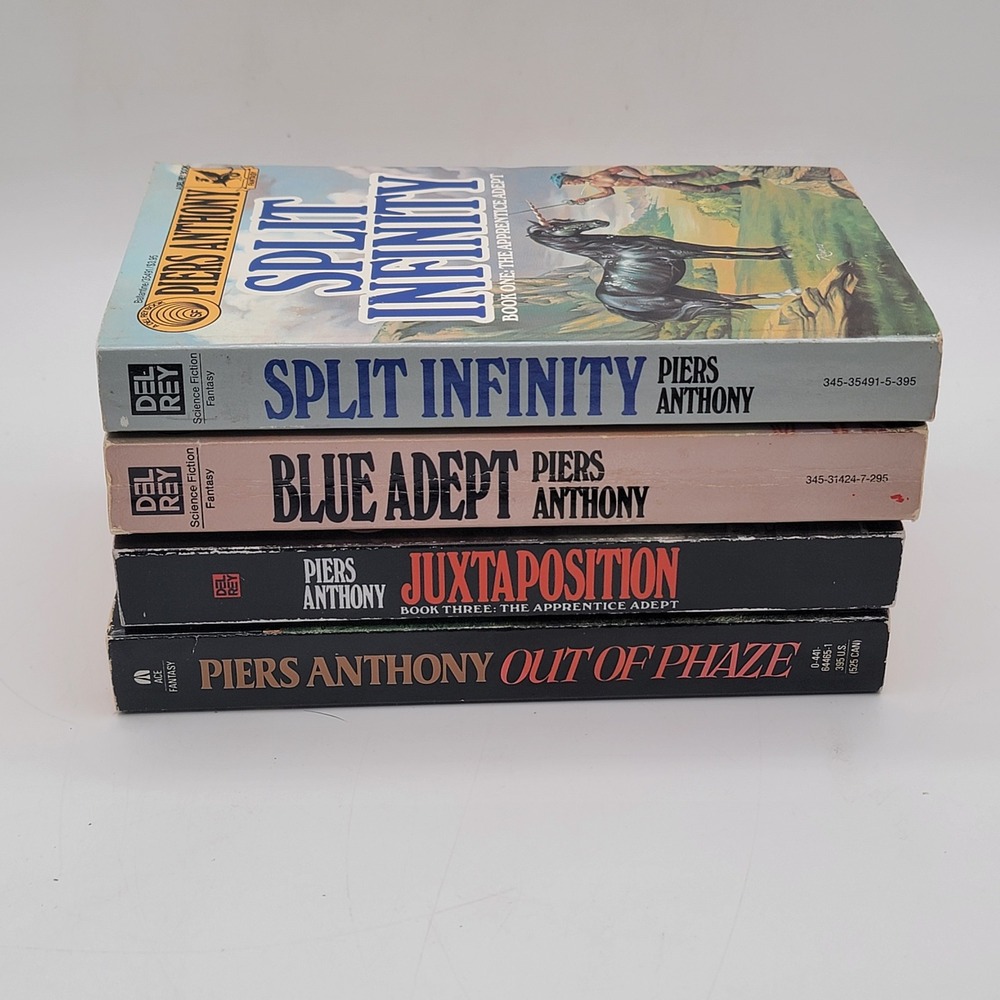 Piers Anthony Apprentice Adept 1-4 Paperback Lot Split Infinity Vintage Good